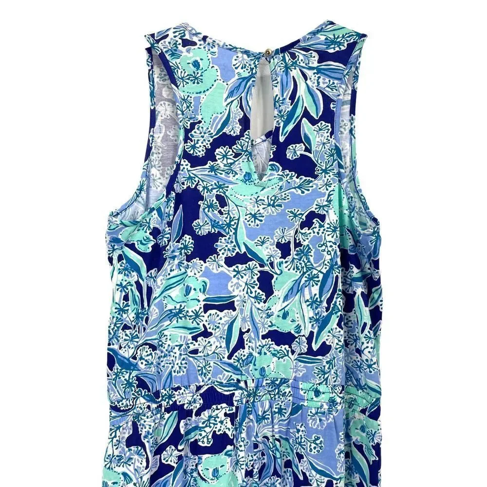 Lilly Pulitzer Vala printed‎ Jumpsuit Girls Sz XL Royal Purple Koalafications